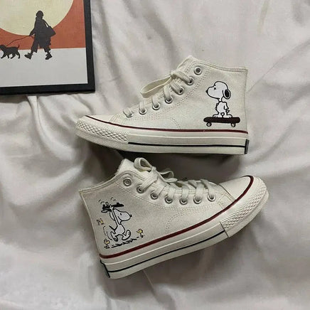 Cinnamoroll Shoes Kuromi Anime Cartoon Cute High-Top Canvas Shoes Schoolgirls Girl Gift - Lusy Store LLC