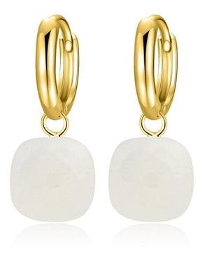 Classic London Blue Topaz Earrings Solid Gold Color 925 Sterling Silver - Lusy Store