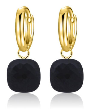 Classic London Blue Topaz Earrings Solid Gold Color 925 Sterling Silver - Lusy Store