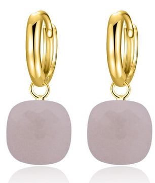 Classic London Blue Topaz Earrings Solid Gold Color 925 Sterling Silver - Lusy Store