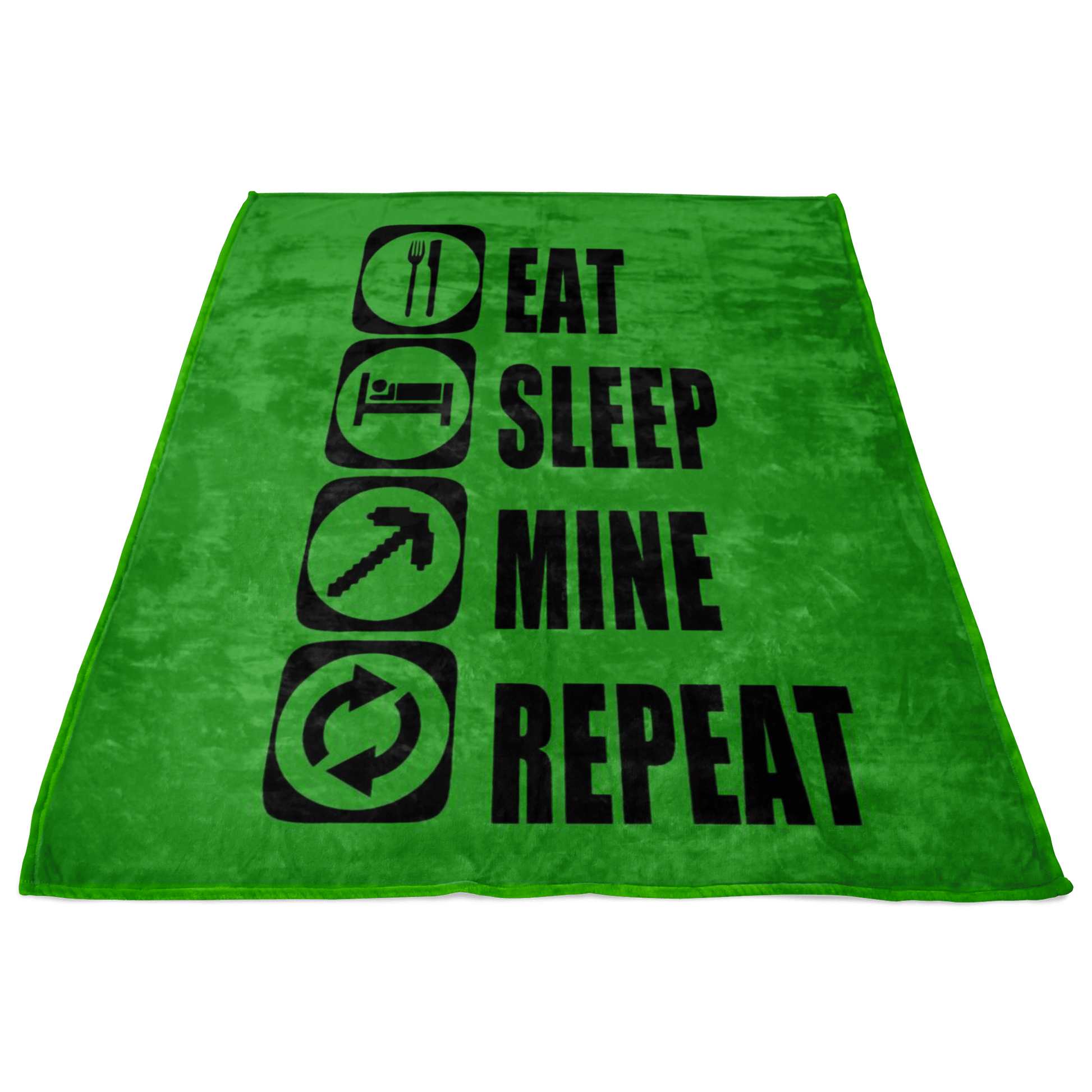 Classic Minecraft Large Fleece Blanket Eat Sleep Mine Repeat Funny - Lusy Store
