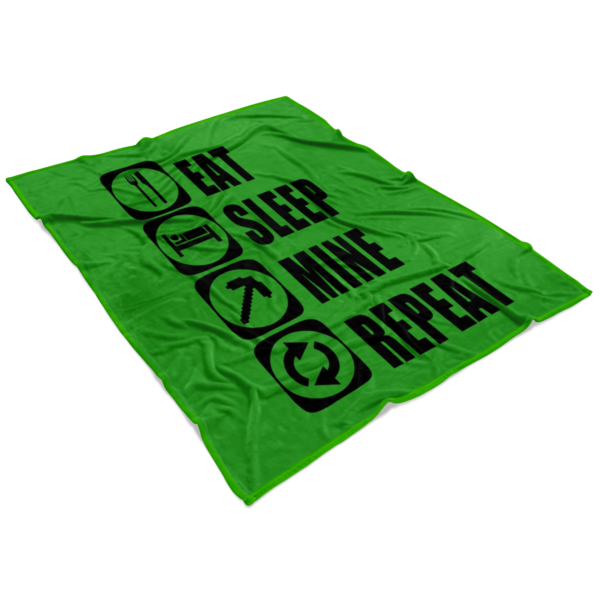 Classic Minecraft Large Fleece Blanket Eat Sleep Mine Repeat Funny - Lusy Store