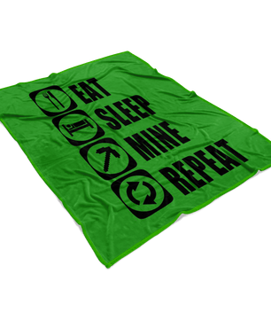 Classic Minecraft Large Fleece Blanket Eat Sleep Mine Repeat Funny - Lusy Store