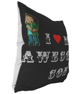 Classic Minecraft Pillow Love My Awesome Son - Lusy Store