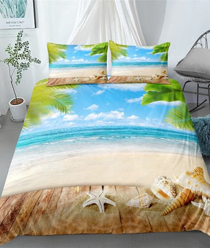 Coastal Bedding Sets 3D Ocean Bed Linen Sets Twin Full Queen King Bed Sets - Lusy Store