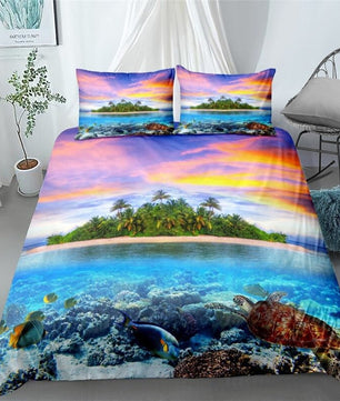 Coastal Bedding Sets 3D Ocean Bed Linen Sets Twin Full Queen King Bed Sets - Lusy Store