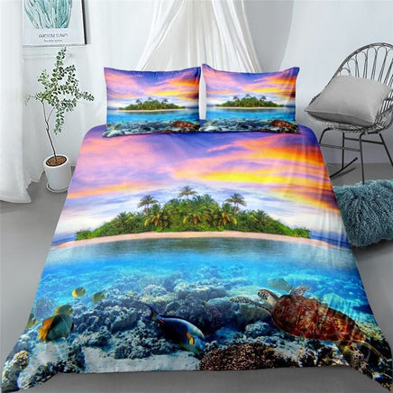 Coastal Bedding Sets 3D Ocean Bed Linen Sets Twin Full Queen King Bed Sets - Lusy Store