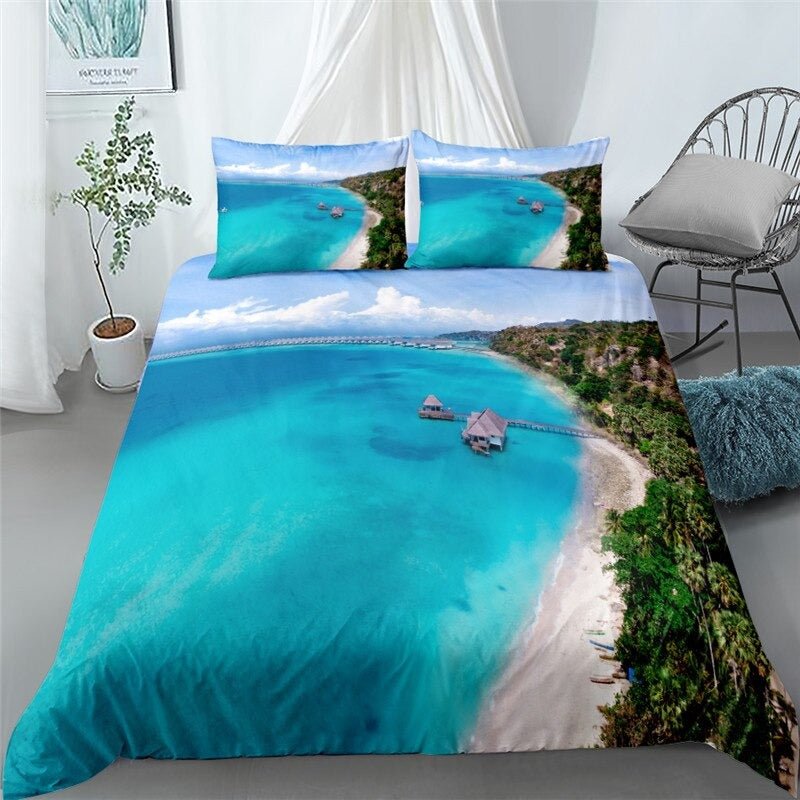 Coastal Bedding Sets 3D Ocean Bed Linen Sets Twin Full Queen King Bed Sets - Lusy Store