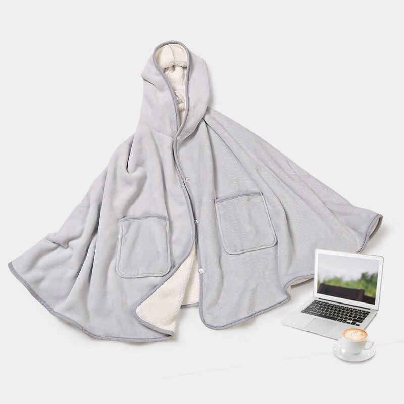 Comfy Hooded Blanket Comfortable Blanket For Lovers Tv Blanket Solid Warm Hooded Blankets Adults And Children - Lusy Store