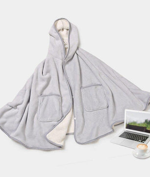 Comfy Hooded Blanket Comfortable Blanket For Lovers Tv Blanket Solid Warm Hooded Blankets Adults And Children - Lusy Store