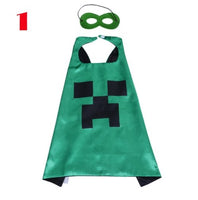 Comics Cartoon Minecraft Costume Cloak for Child Kids with Eye Felt Party Mask Kids Boy Girl Birthday Christmas Decor - Lusy Store