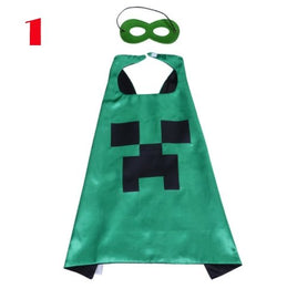 Comics Cartoon Minecraft Costume Cloak for Child Kids with Eye Felt Party Mask Kids Boy Girl Birthday Christmas Decor - Lusy Store