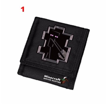 Computer Game Minecraft Wallet Enderman Oxford Black Short Purse Children Carteira - Lusy Store