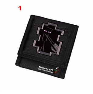 Computer Game Minecraft Wallet Enderman Oxford Black Short Purse Children Carteira - Lusy Store