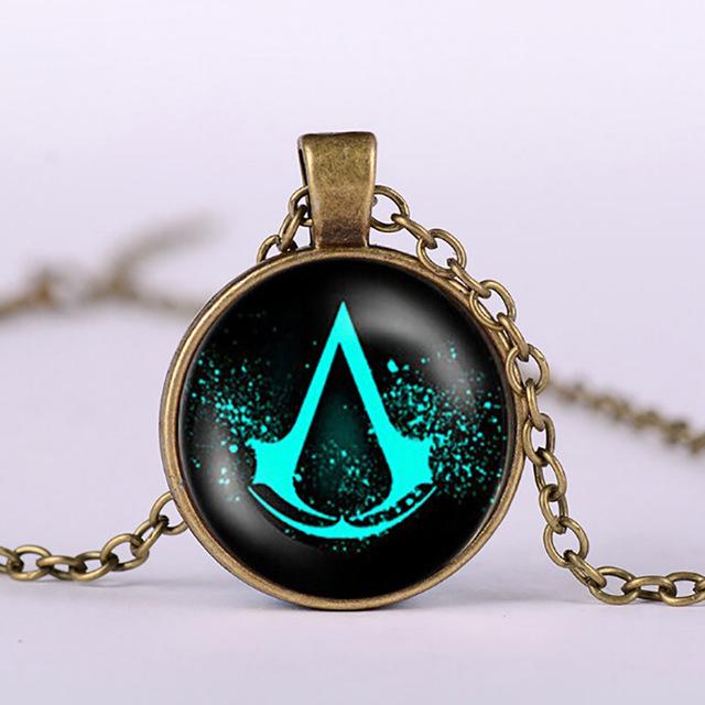 Cool Assassins Creed Necklace Jewelry Retro Crystal Glass Necklace Alloy Fashion - Lusy Store