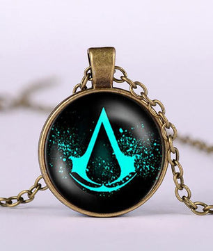 Cool Assassins Creed Necklace Jewelry Retro Crystal Glass Necklace Alloy Fashion - Lusy Store
