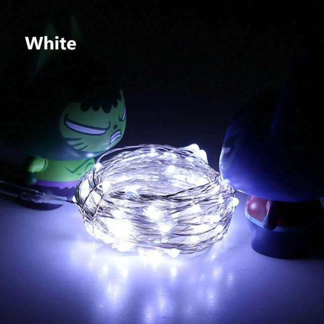 Copper Silver Wire String Button Powered Silver Mini Fairy String Lights Wedding Party - Lusy Store