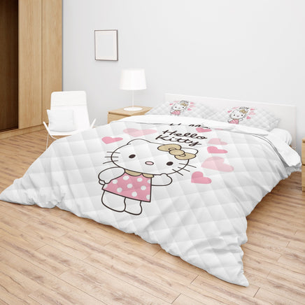 Cozy and Charming - Hello Kitty White Bedding Set for Sweet Dreams - Lusy Store LLC