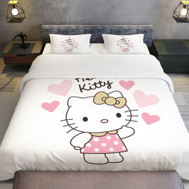 Cozy and Charming - Hello Kitty White Bedding Set for Sweet Dreams - Lusy Store LLC