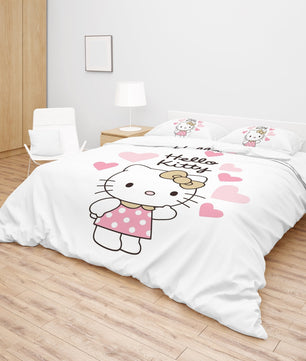 Cozy and Charming - Hello Kitty White Bedding Set for Sweet Dreams - Lusy Store LLC