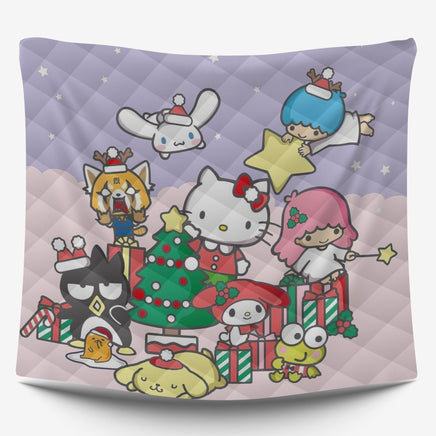 Cozy Comfort Quilted Bedding Sets Merry Christmas with Sanrio Characters - Lusy Store LLC