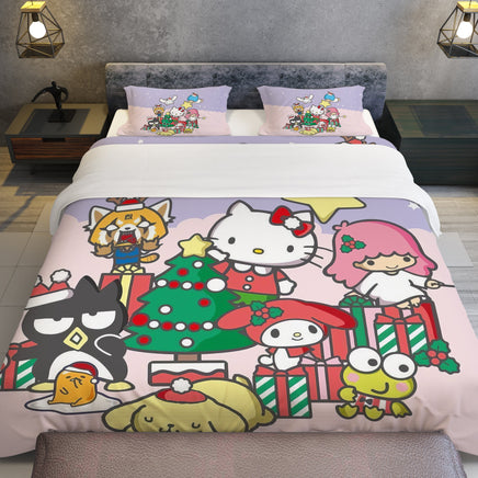 Cozy Comfort Quilted Bedding Sets Merry Christmas with Sanrio Characters - Lusy Store LLC