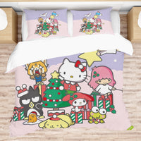 Cozy Comfort Quilted Bedding Sets Merry Christmas with Sanrio Characters - Lusy Store LLC