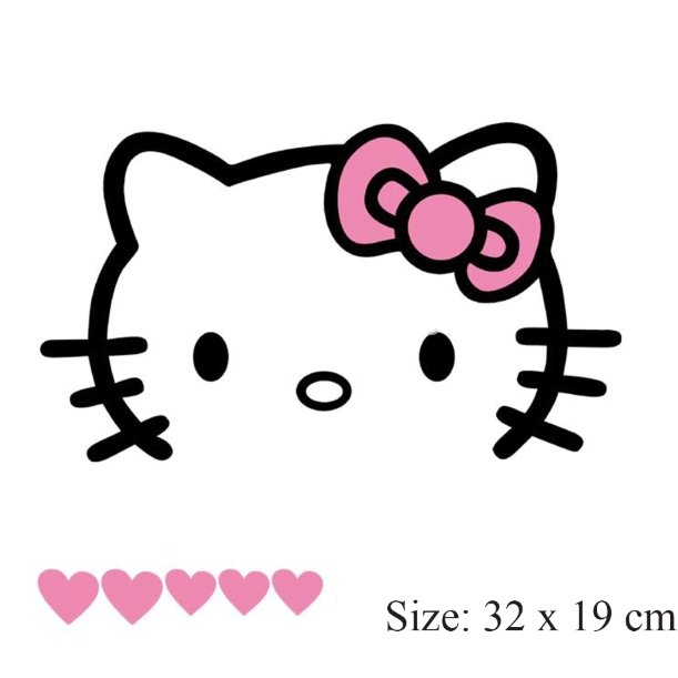 Creative Lovely Hello Kitty With Love Car Stickers Car Covers Decal for Tesla Toyota Chevrolet Volkswagen Hyundai Lada - Lusy Store
