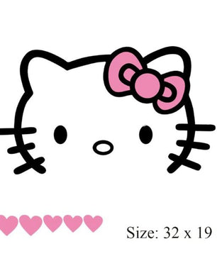 Creative Lovely Hello Kitty With Love Car Stickers Car Covers Decal for Tesla Toyota Chevrolet Volkswagen Hyundai Lada - Lusy Store