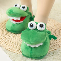 Crocodile Slippers With Moving Mouth Funny Cotton Non-slip Ladies Home Cotton Shoes Cute Gifts