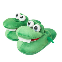 Crocodile Slippers With Moving Mouth Funny Cotton Non-slip Ladies Home Cotton Shoes Cute Gifts