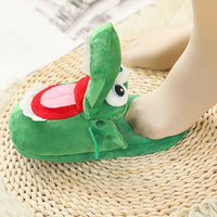 Crocodile Slippers With Moving Mouth Funny Cotton Non-slip Ladies Home Cotton Shoes Cute Gifts
