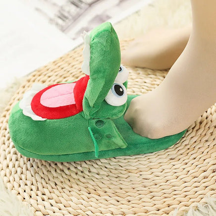Crocodile Slippers With Moving Mouth Funny Cotton Non-slip Ladies Home Cotton Shoes Cute Gifts