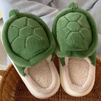 Crocodiles Slipper Cute Single Band Women Soft Heel Platform Fur Warm Indoor Comfortable Home Green-2