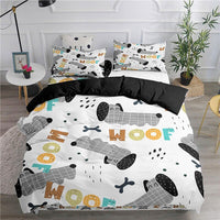 Cute Bedding Set Cartoon Cat Dogs Toddler Bedding Set 3D Microfiber Bedroom Decor D548 15