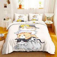 Cute Bedding Set Cartoon Cat Dogs Toddler Bedding Set 3D Microfiber Bedroom Decor D548 19