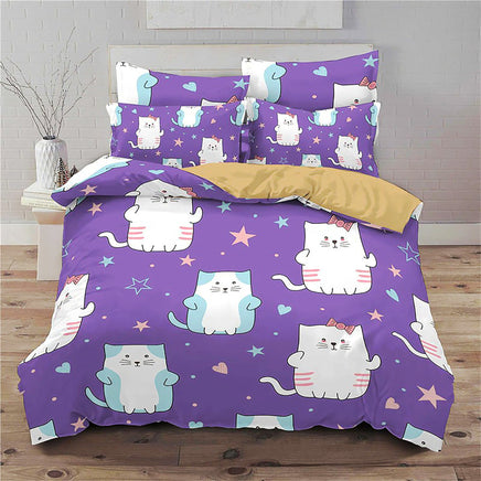 Cute Bedding Set Cartoon Cat Dogs Toddler Bedding Set 3D Microfiber Bedroom Decor D548 12