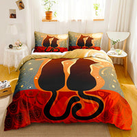 Cute Bedding Set Cartoon Cat Dogs Toddler Bedding Set 3D Microfiber Bedroom Decor D548 20