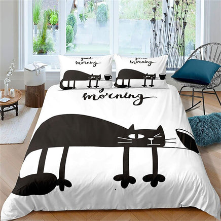 Cute Bedding Set Cartoon Cat Dogs Toddler Bedding Set 3D Microfiber Bedroom Decor D548 3