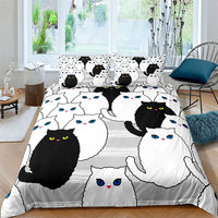 Cute Bedding Set Cartoon Cat Dogs Toddler Bedding Set 3D Microfiber Bedroom Decor D548 7