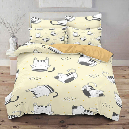 Cute Bedding Set Cartoon Cat Dogs Toddler Bedding Set 3D Microfiber Bedroom Decor D548 11