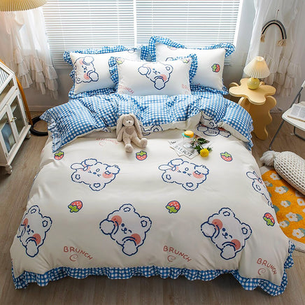 Cute Bedding Set Kids Bedroom Lace Bedding For Family D550 - Lusy Store