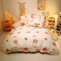 Cute Bedding Set Kids Bedroom Lace Bedding For Family D550 - Lusy Store