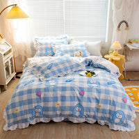 Cute Bedding Set Kids Bedroom Lace Bedding For Family D550 - Lusy Store