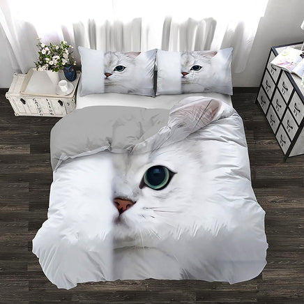 Cute Bedding Sets Kitten Quilt Cover Kids Bedding Set Kawaii D567 - Lusy Store