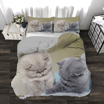 Cute Bedding Sets Kitten Quilt Cover Kids Bedding Set Kawaii D567 - Lusy Store