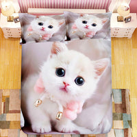 Cute Bedding Sets Kitten Quilt Cover Kids Bedding Set Kawaii D567 - Lusy Store