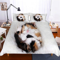 Cute Bedding Sets Kitten Quilt Cover Kids Bedding Set Kawaii D567 - Lusy Store