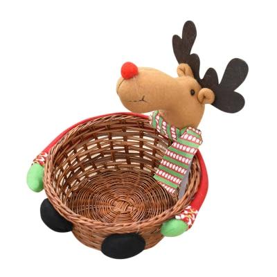 Cute Christmas Candy Storage Bamboo Xmas Gift Holder Basket - Lusy Store