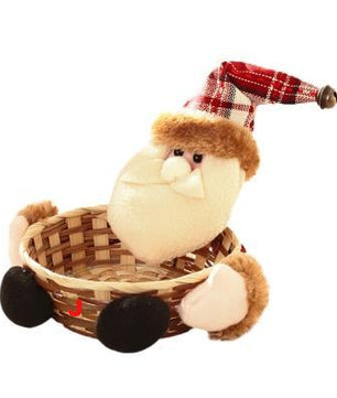 Cute Christmas Candy Storage Bamboo Xmas Gift Holder Basket - Lusy Store